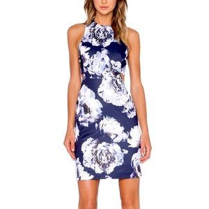 Dark Floral Cutout Dress 💙🖤💜